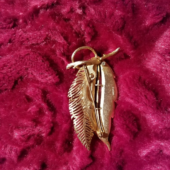 LISNER VINTAGE 1970's GOLD LEAF BROOCH! - Picture 6 of 8